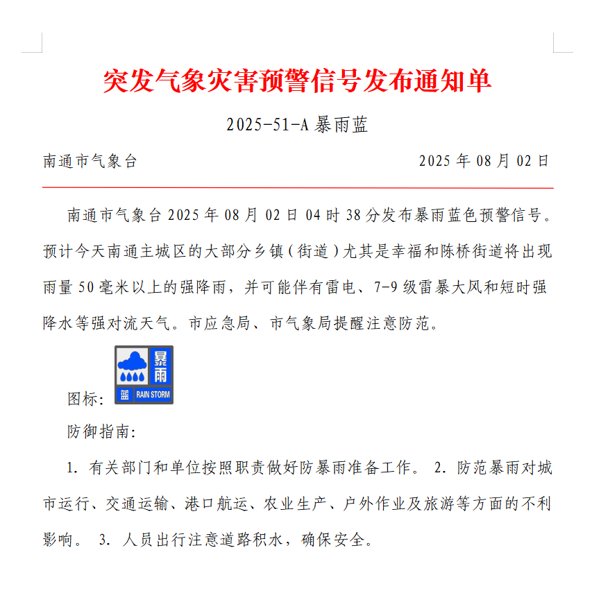 突发气象灾害预警信号发布通知单 2025-51-A 暴雨蓝.png